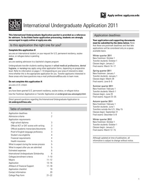 ohio state university apply|ohio state application checklist.